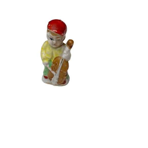Ceramic Fiddler Man Figurine Violin Player Figure - Picture 1 of 5